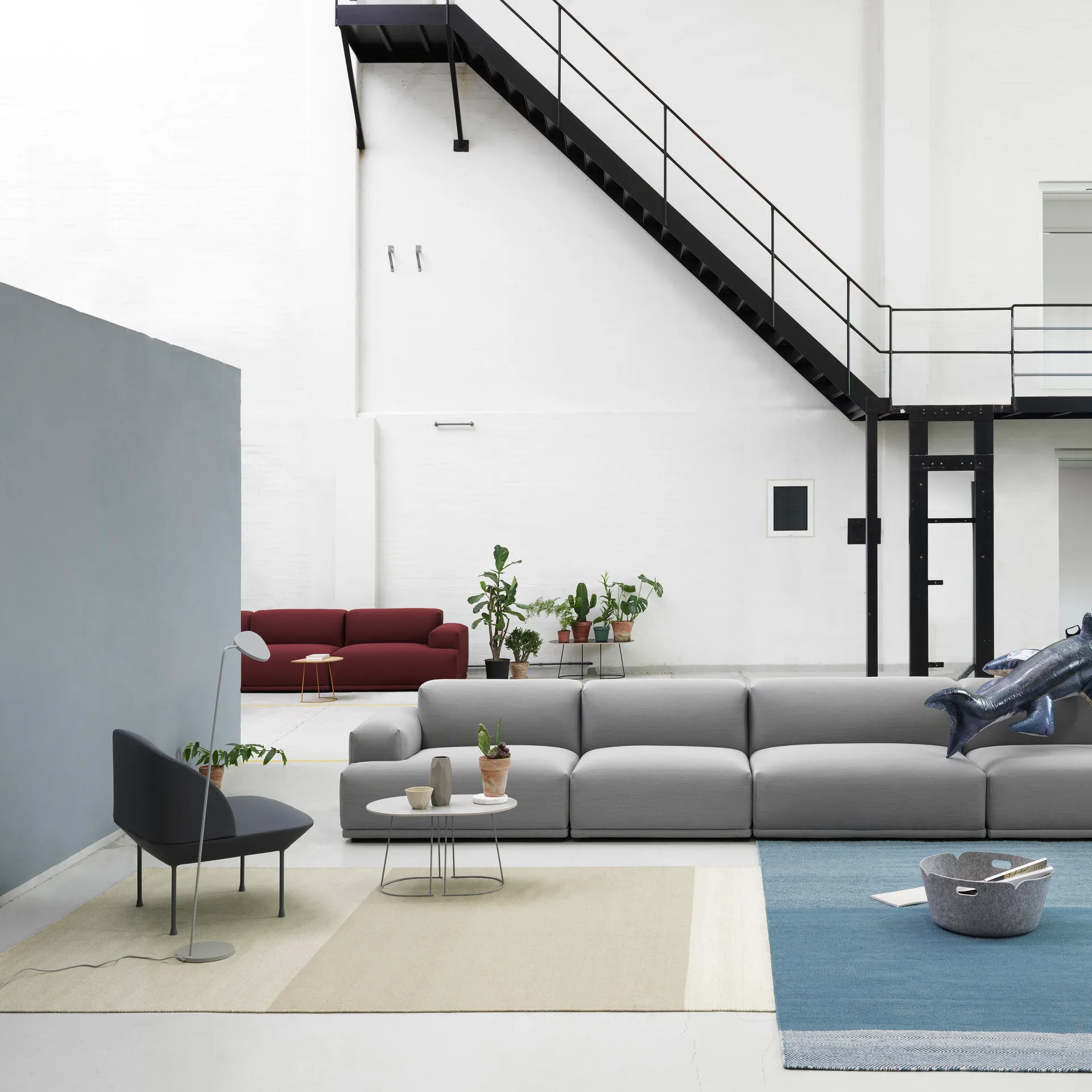 Muuto Varjo系列鱼骨纹羊毛地毯 170×240cm, 蓝色 Muuto