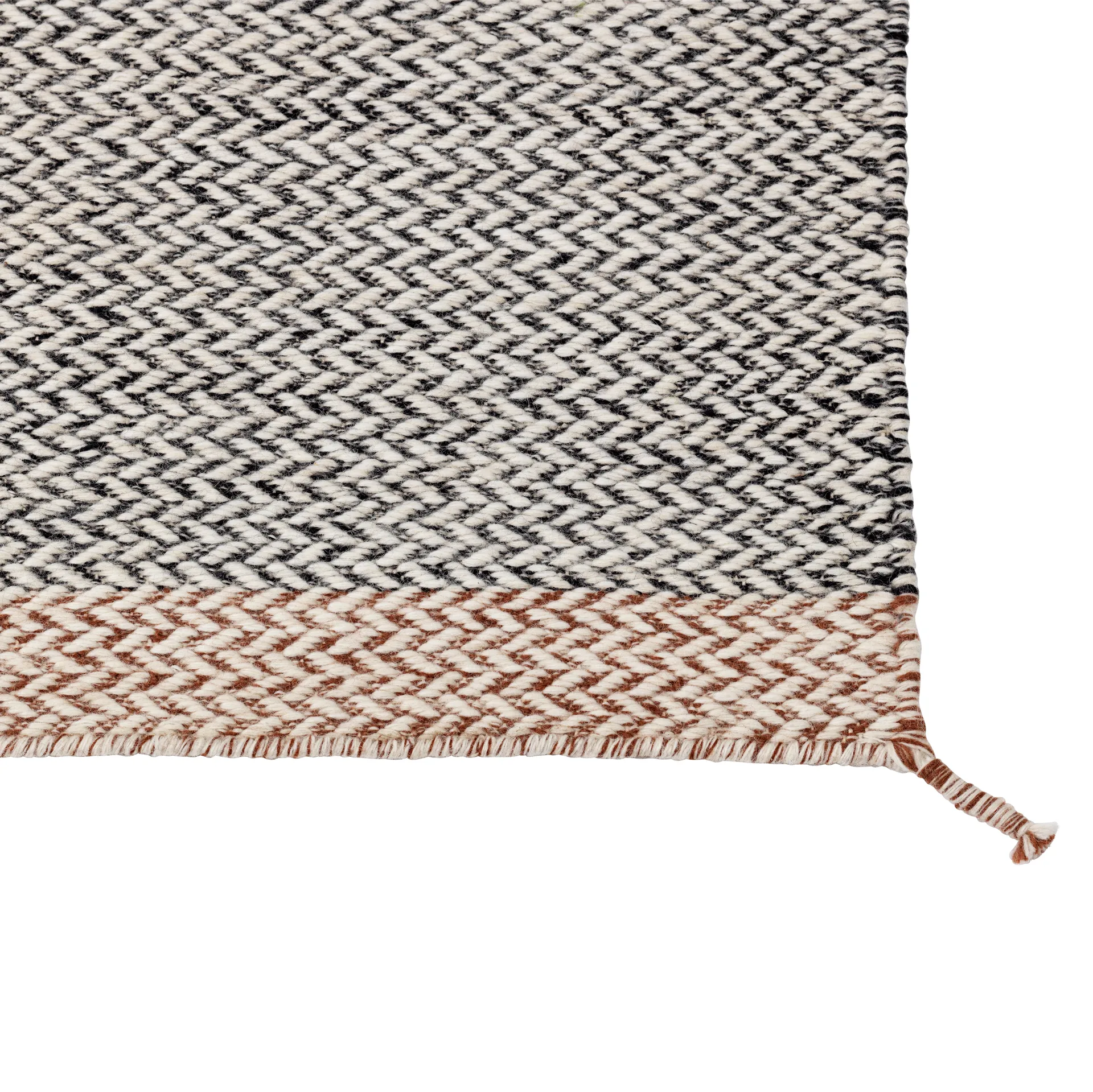 Ply 羊毛地毯85x140cm, 黑色-白色 Muuto