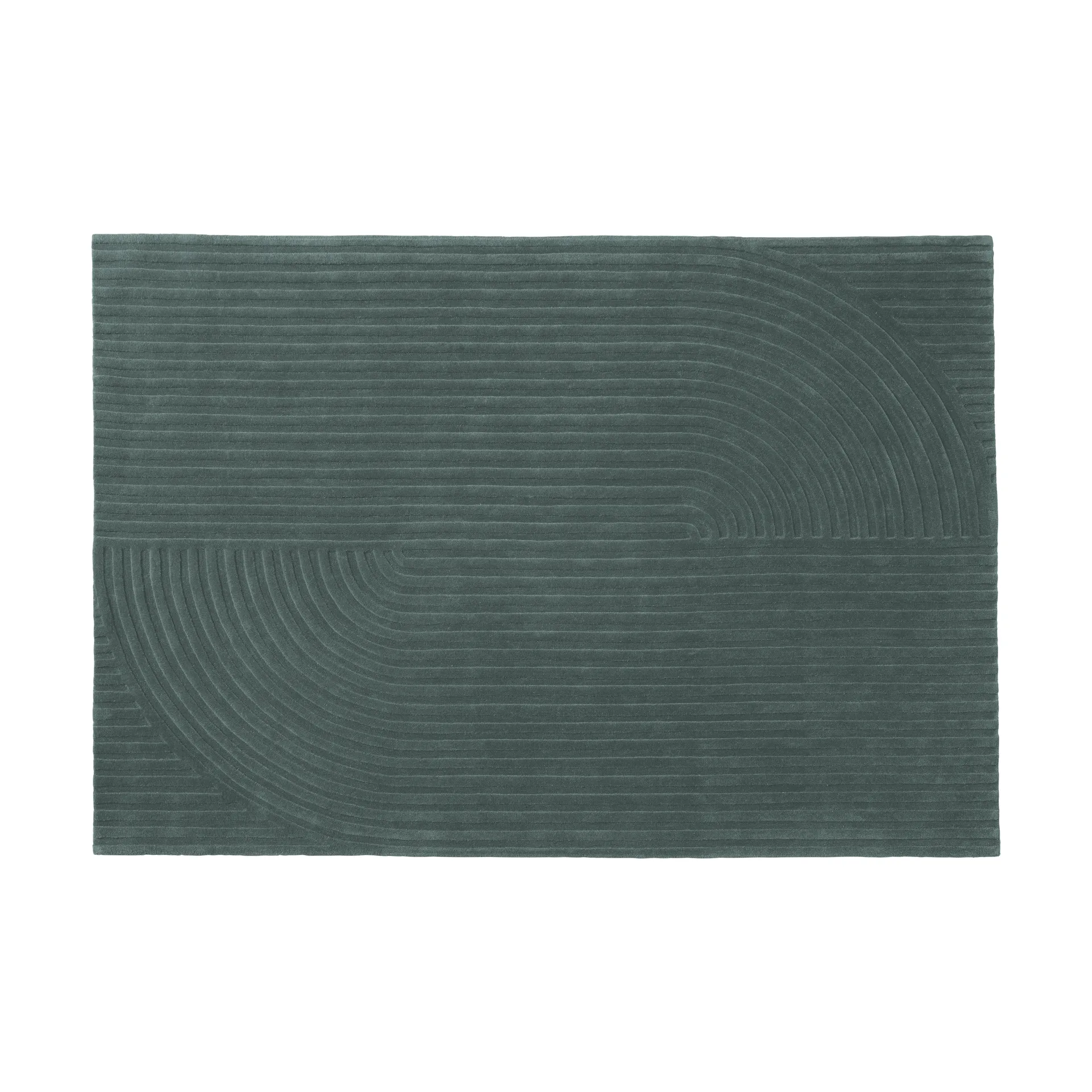 Relevo Rug Quattro 羊毛地毯, 深绿色，170x240cm Muuto