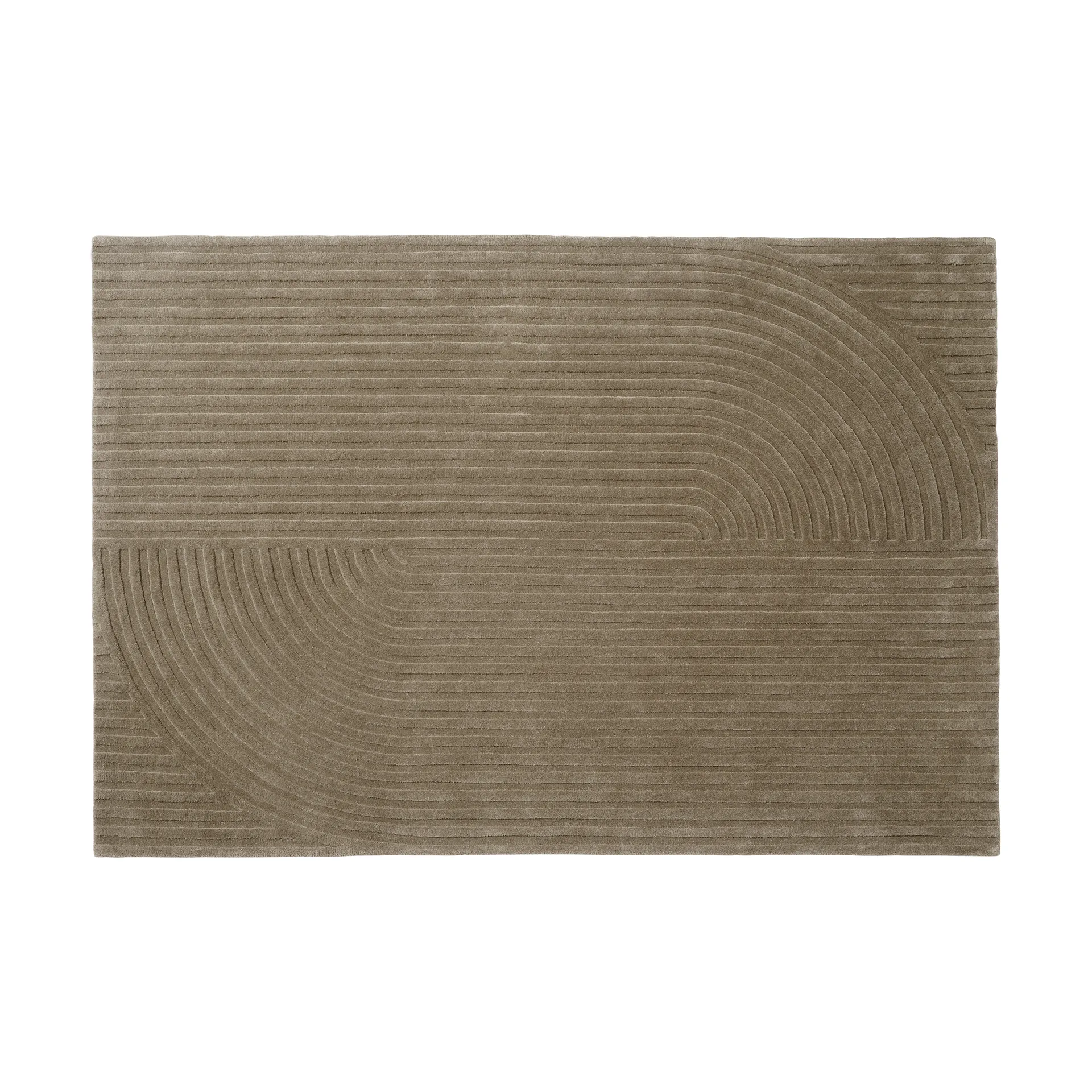 Relevo Rug Quattro 羊毛地毯, 灰褐色，170x240cm Muuto