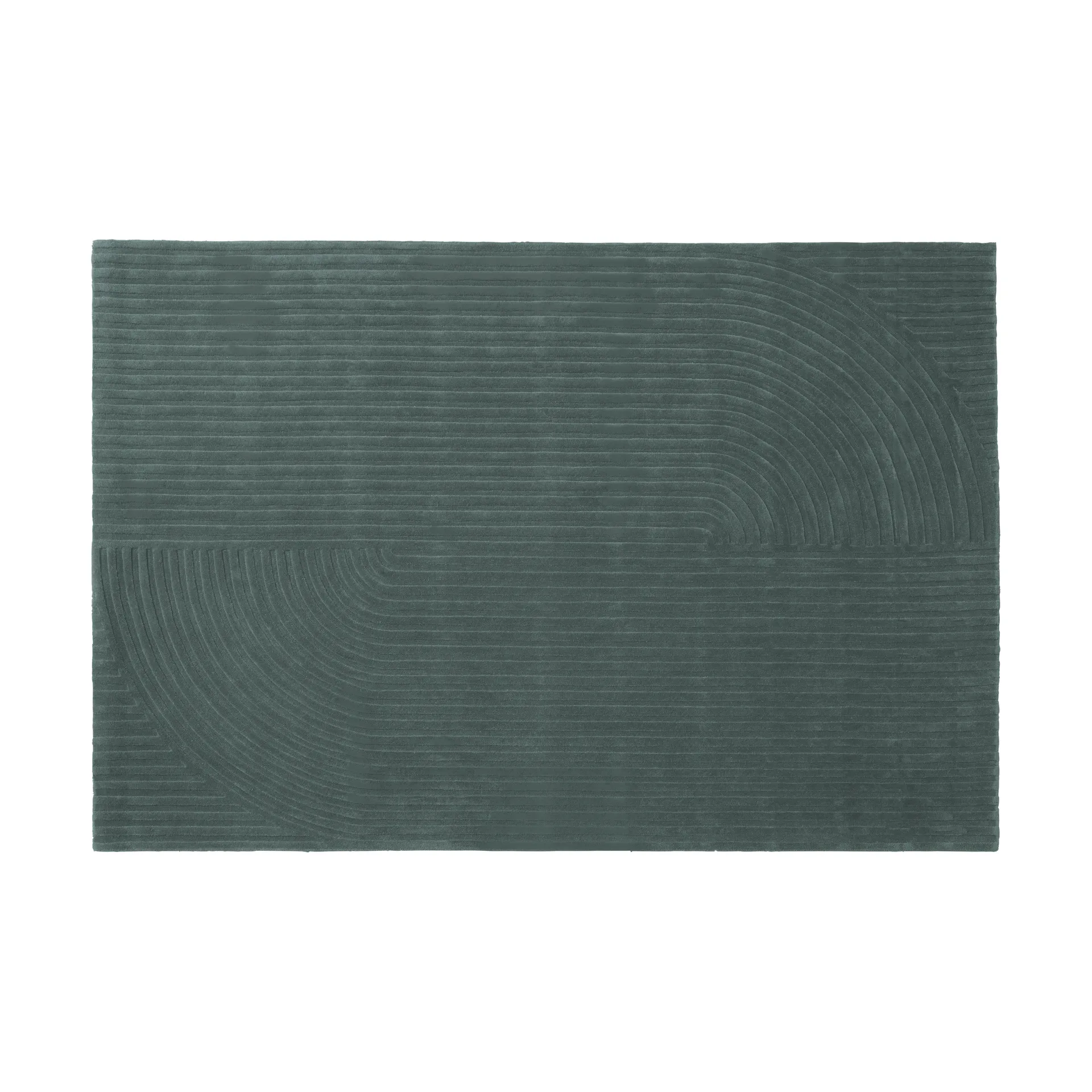 Relevo Rug Quattro 羊毛地毯, 深绿色，200x300cm Muuto