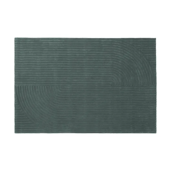 Relevo Rug Quattro 羊毛地毯 - 深绿色，200x300cm - Muuto