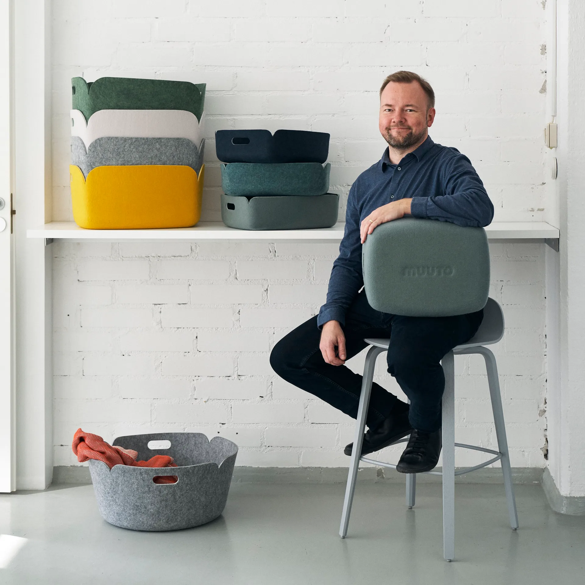 Restore 圆形收纳篮, 灰色 Muuto