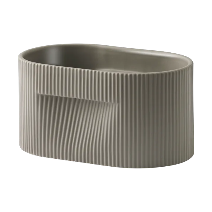 Ridge 北欧风陶瓷花盆13cm - 灰褐色 - Muuto