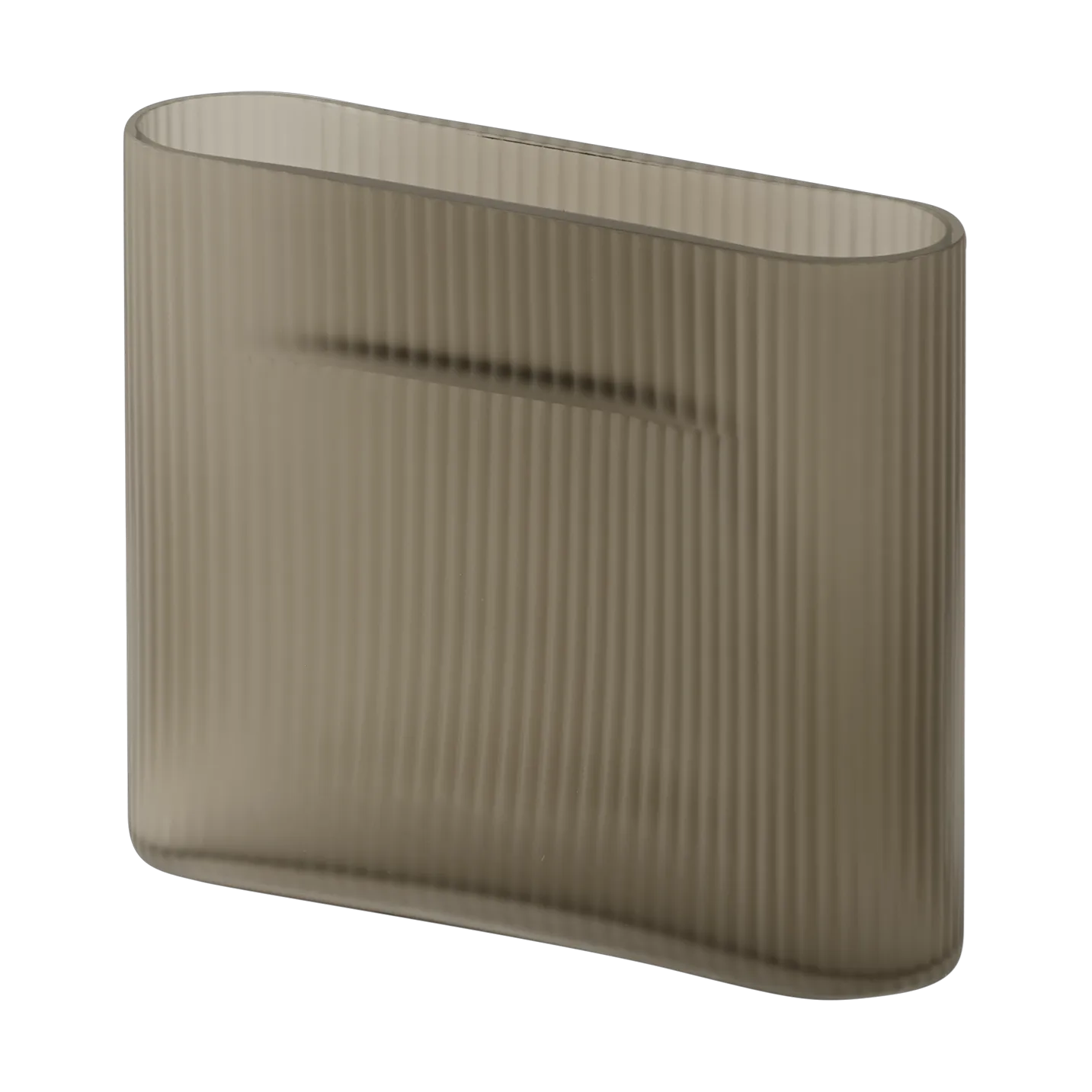 Ridge 磨砂玻璃花瓶16.5cm, 灰褐色 Muuto
