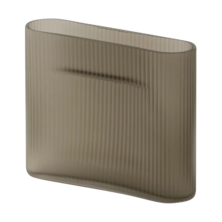 Ridge 磨砂玻璃花瓶16.5cm - 灰褐色 - Muuto