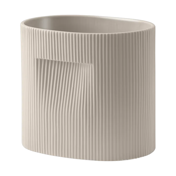 Ridge 北欧风陶瓷花盆24cm - 米色 - Muuto