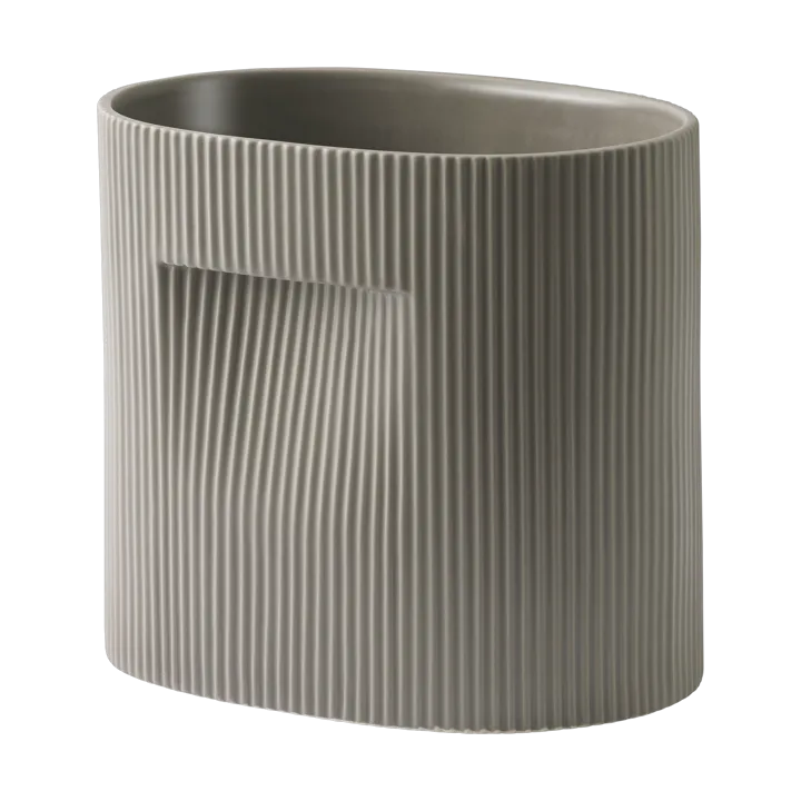 Ridge 北欧风陶瓷花盆24cm - 灰褐色 - Muuto