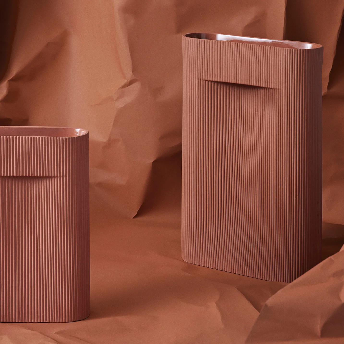 Ridge 花瓶 48.5cm, 赤陶色 Muuto
