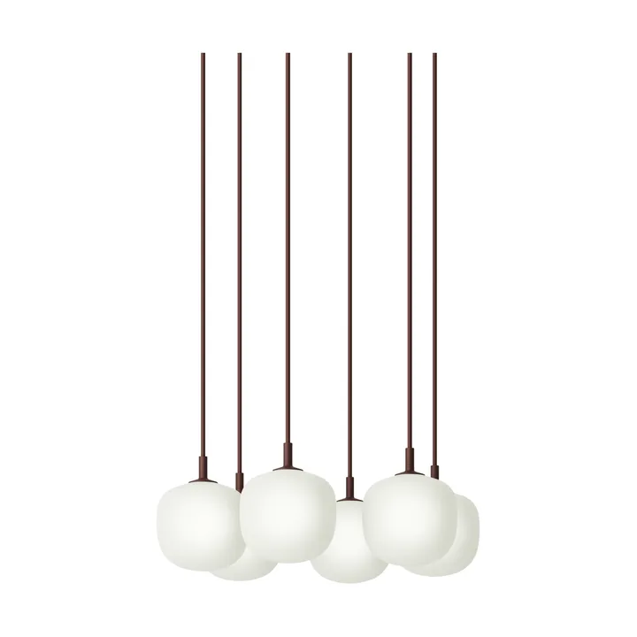 Rime 吊灯 6灯簇 - 深红色，直径12cm - Muuto