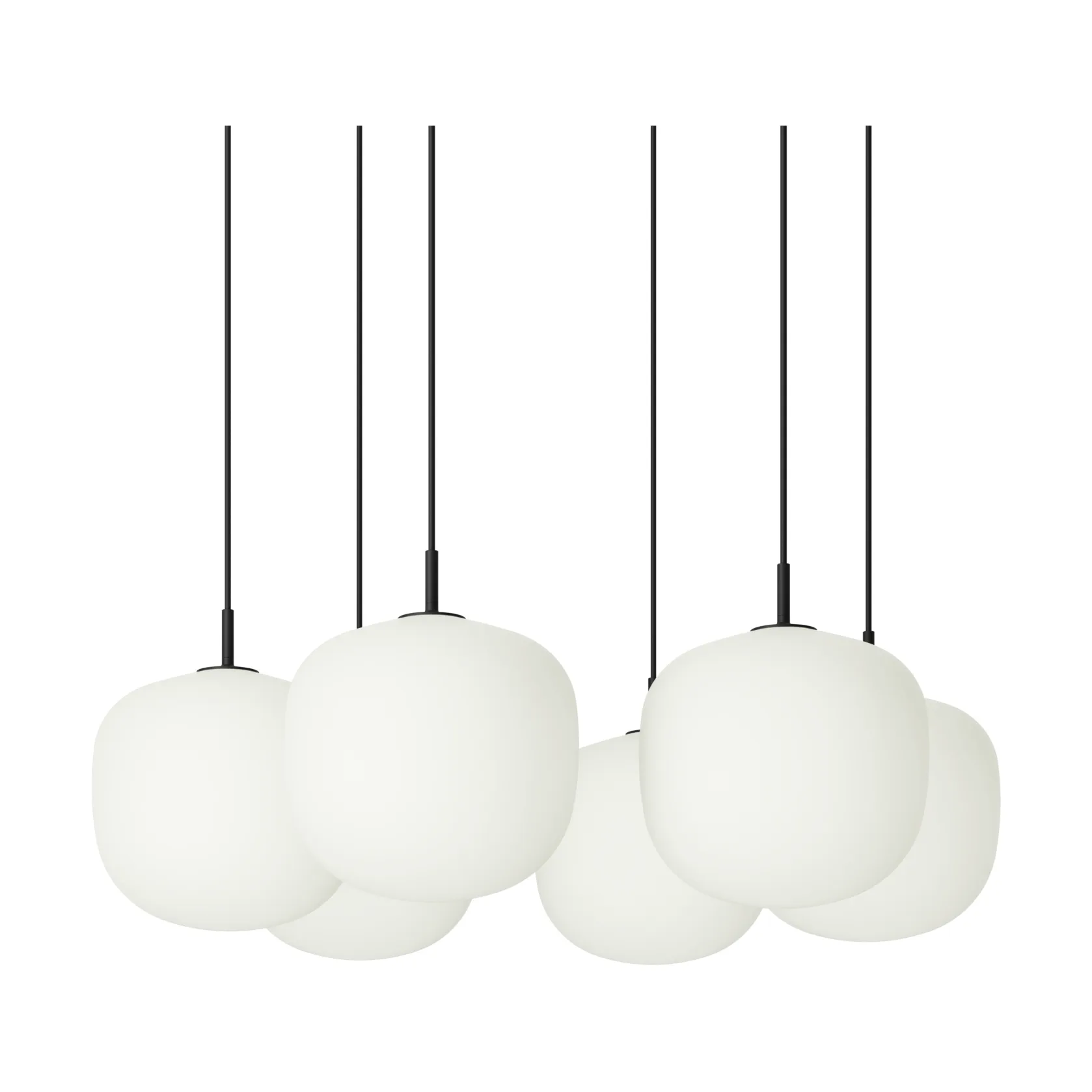 Rime 吊灯 6灯簇, 黑色，直径25cm Muuto