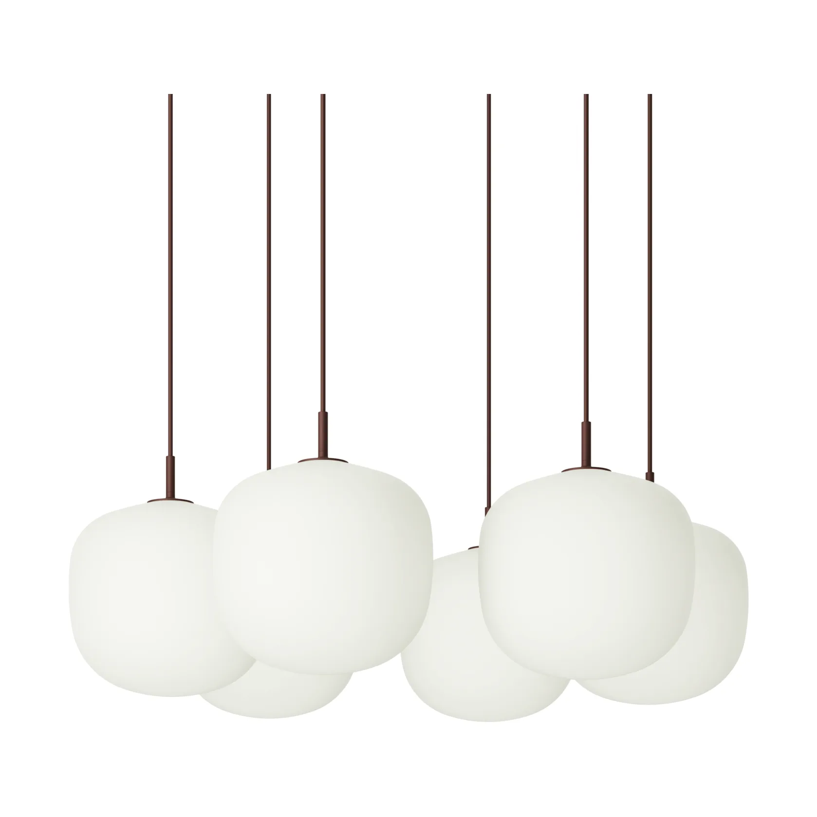 Rime 吊灯 6灯簇, 深红色，直径25cm Muuto