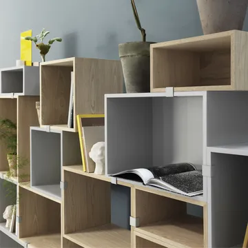 Stacked 2.0 搁架 带背板 中号 - 橡木 - Muuto