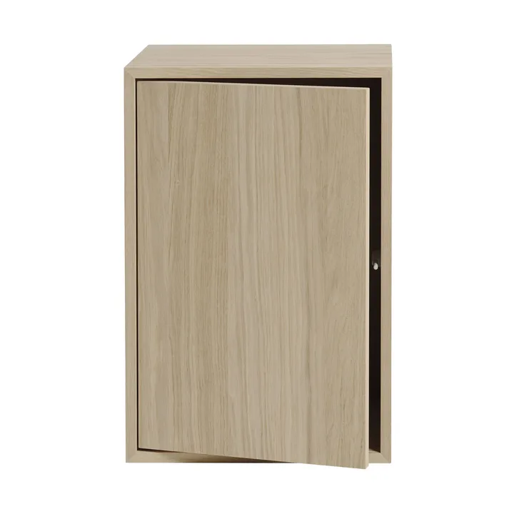 Stacked storage system with door 大 - 自然木色 - Muuto