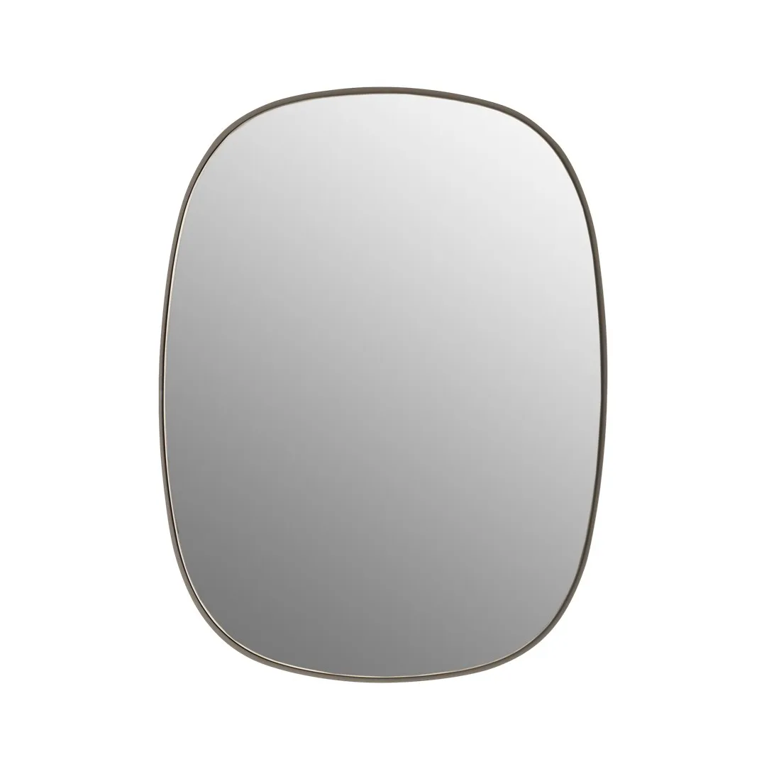 带框镜子, 灰褐色（Taupe）-clear, 59x44 cm Muuto