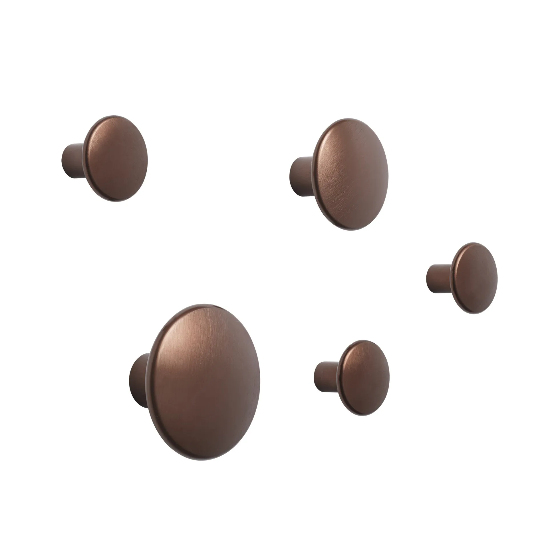 The Dots 衣钩 金属 5件装, 棕褐色 Muuto
