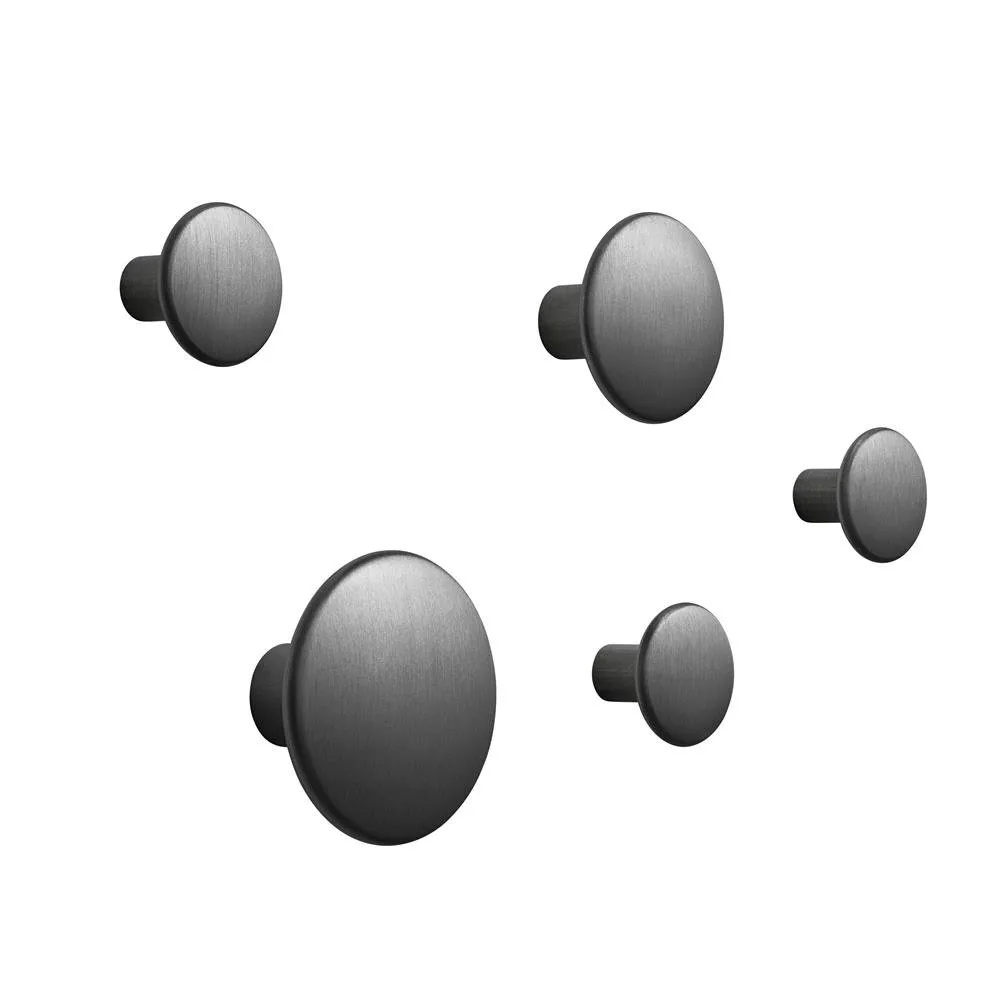 The Dots 衣钩 金属 5件装, 黑色 Muuto