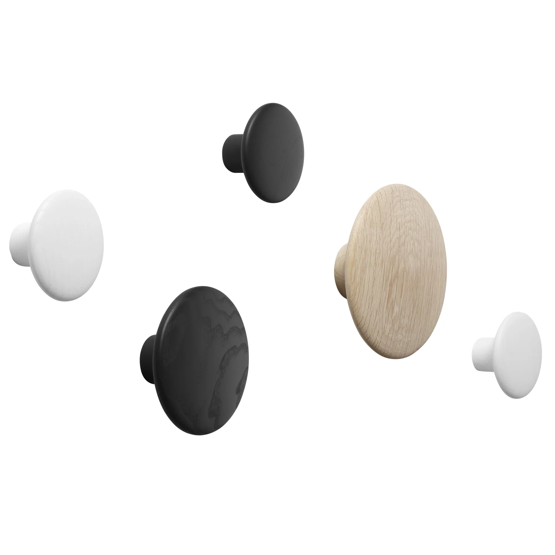 The Dots clothes hook oak, oak large Muuto