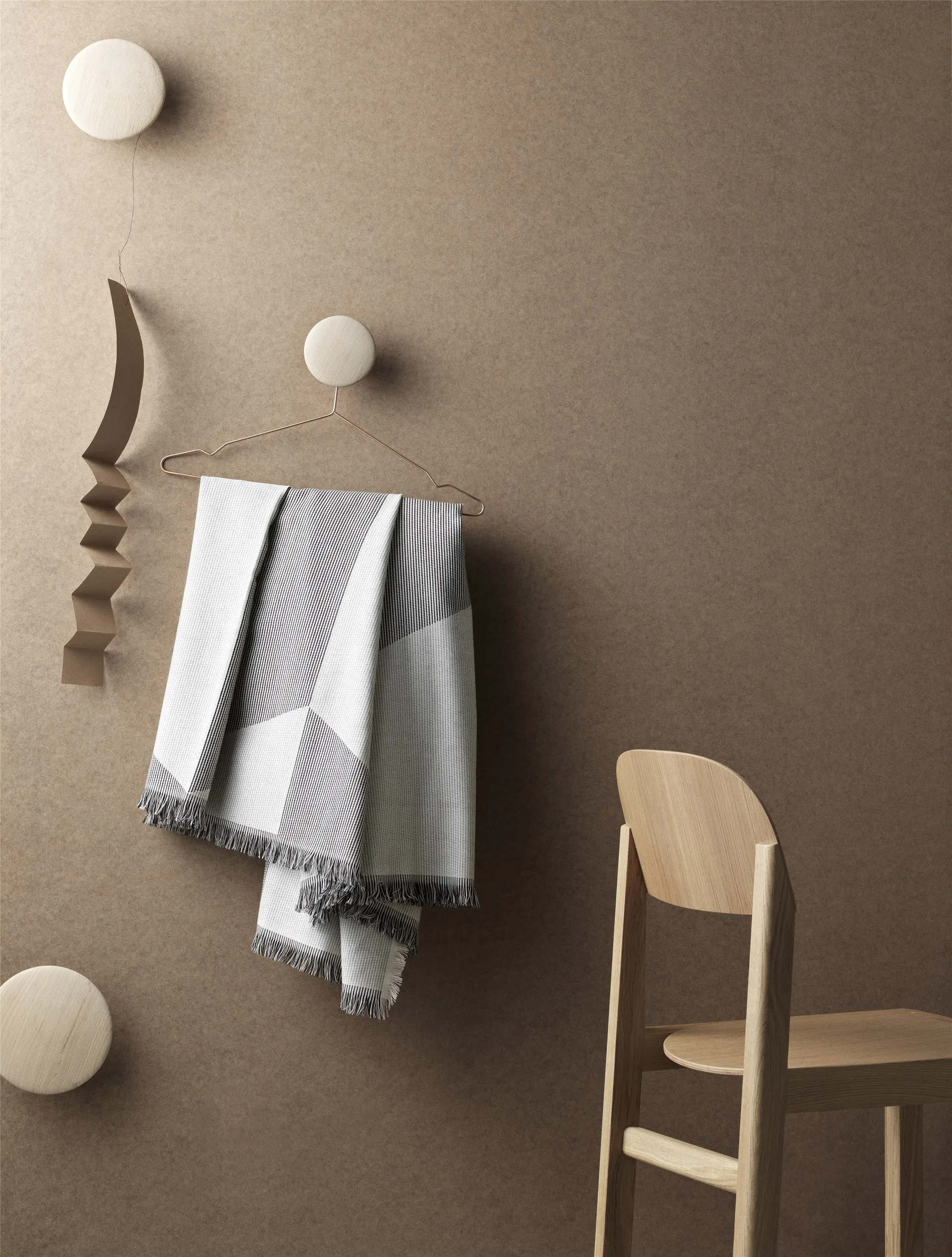 The Dots coat hooks, 五件套装, oak Muuto