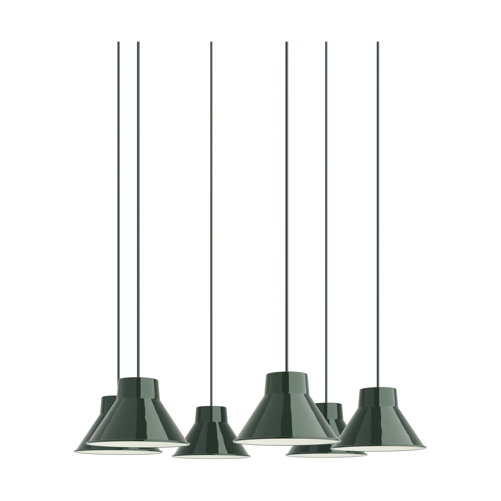 Top 吊灯 6头簇灯, 深绿色，直径21cm Muuto