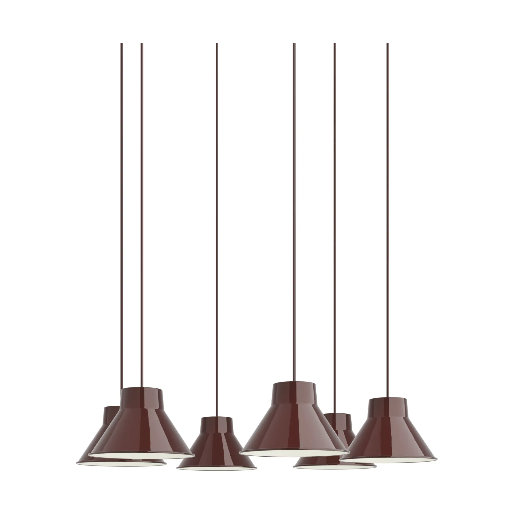 Top 吊灯 6头簇灯, 深红色，直径21cm Muuto