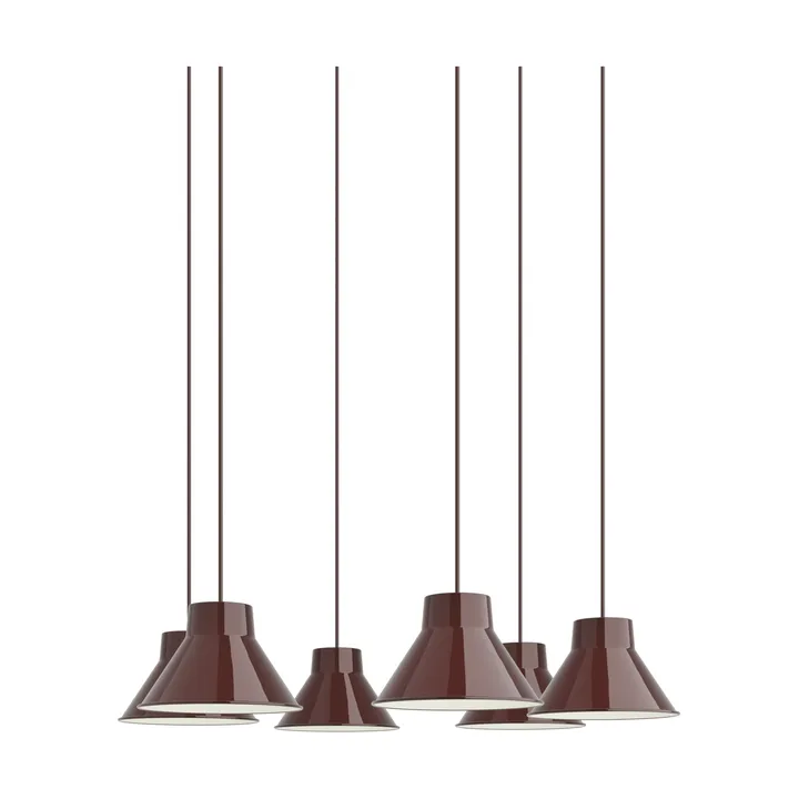 Top 吊灯 6头簇灯 - 深红色，直径21cm - Muuto