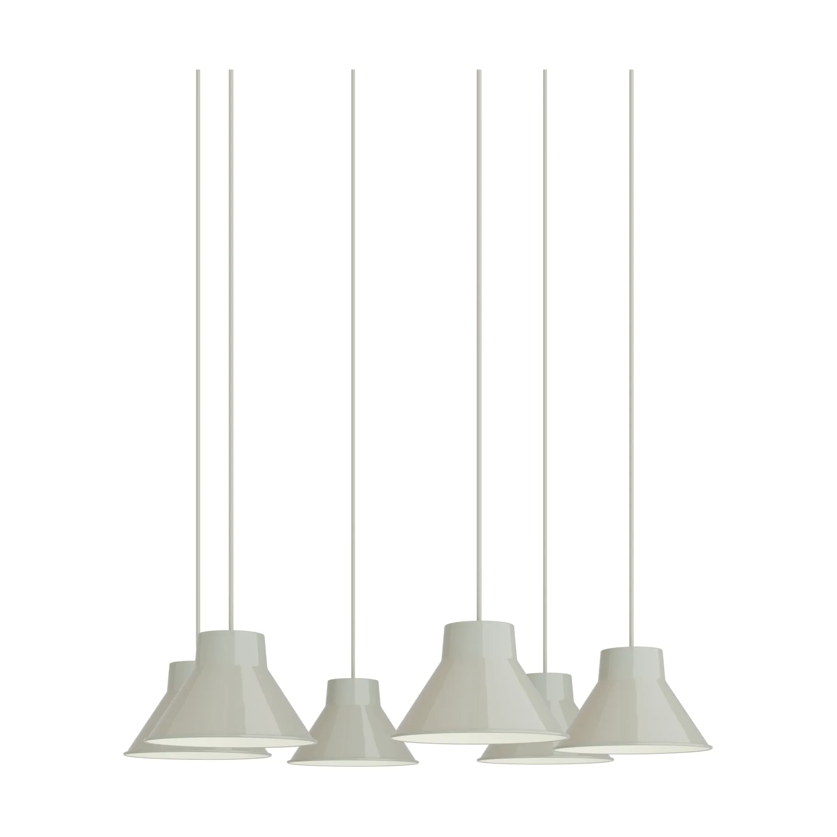 Top 吊灯 6头簇灯, 灰色，直径21cm Muuto