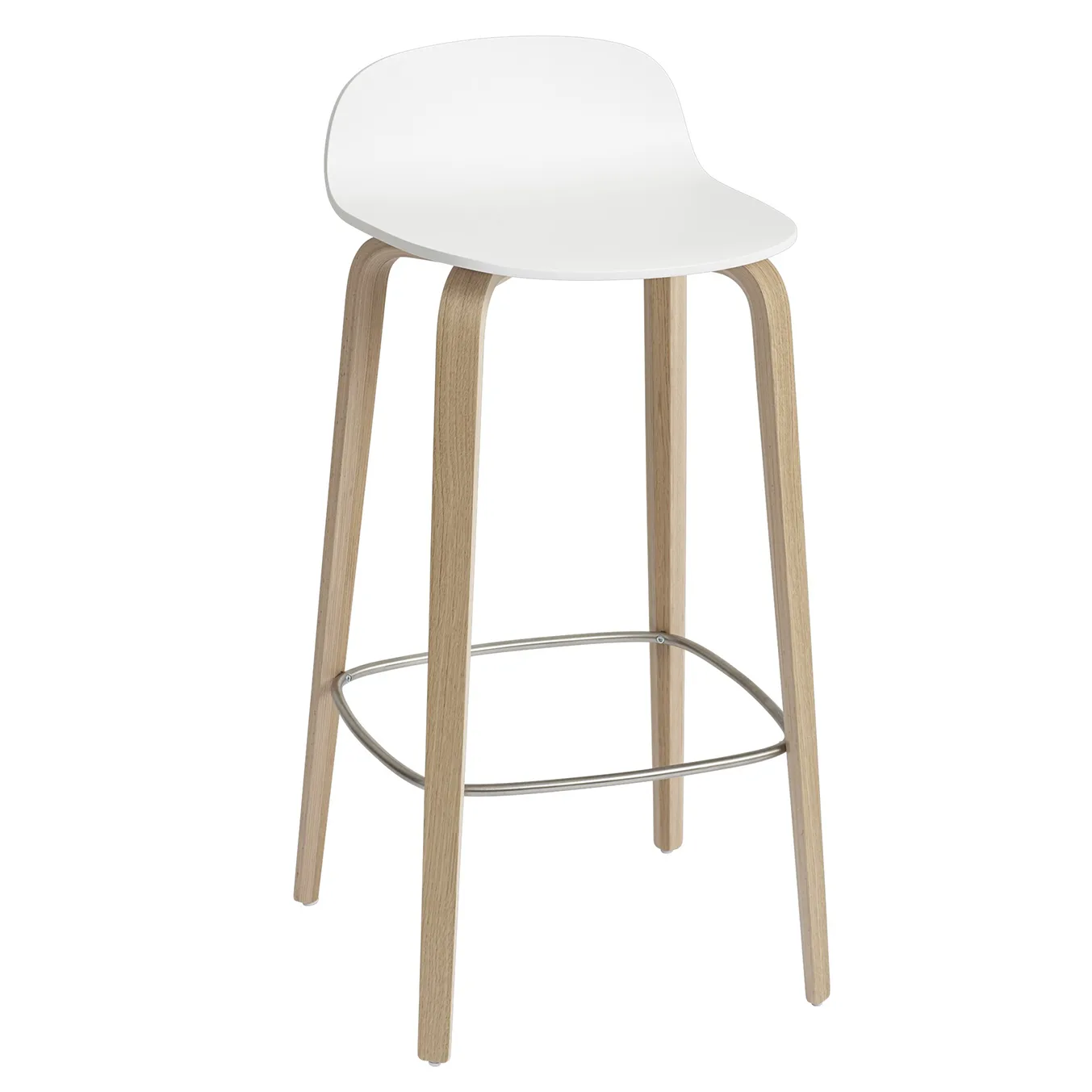 Visu 吧台椅75cm, 白色_橡木 Muuto