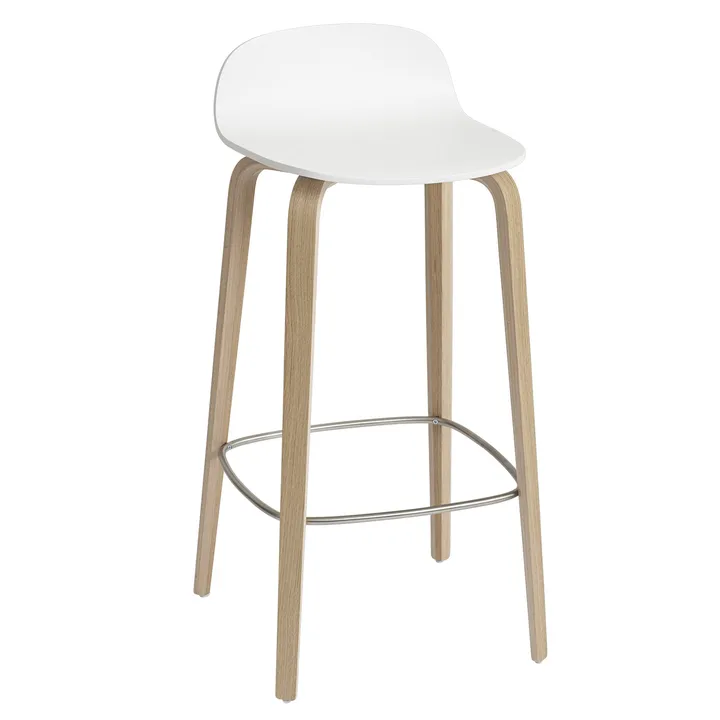 Visu 吧台椅75cm - 白色_橡木 - Muuto