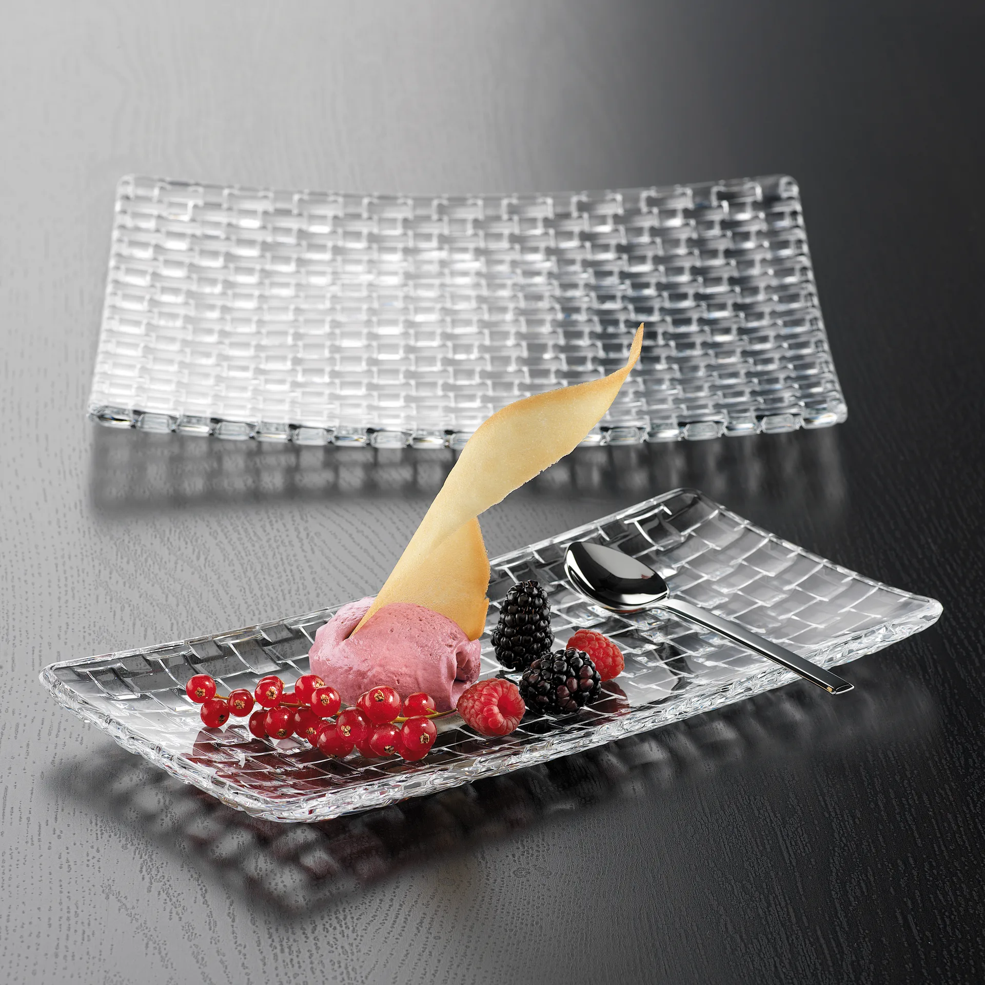 Bossa Nova 玻璃长方盘/浅平盘 14x28 cm, 透明 Nachtmann