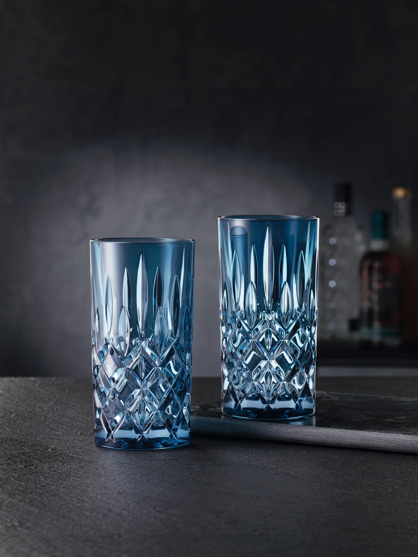 Noblesse 长饮杯/高球杯/高脚杯 玻璃 39.5 cl 两件套装, Vintage 蓝色 Nachtmann