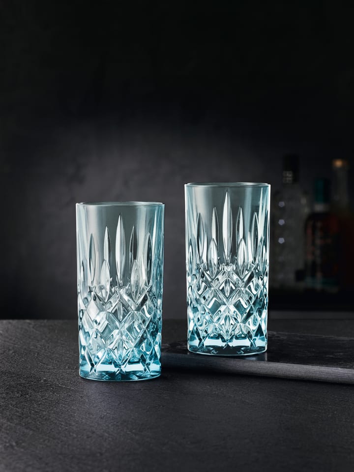 Noblesse 长饮杯/高球杯/高脚杯 玻璃 39.5 cl 两件套装, 青色 Nachtmann