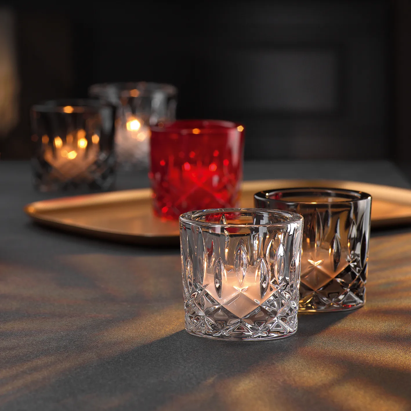 Noblesse 玻璃蜡烛台/餐桌摆件, 烟灰色 Nachtmann