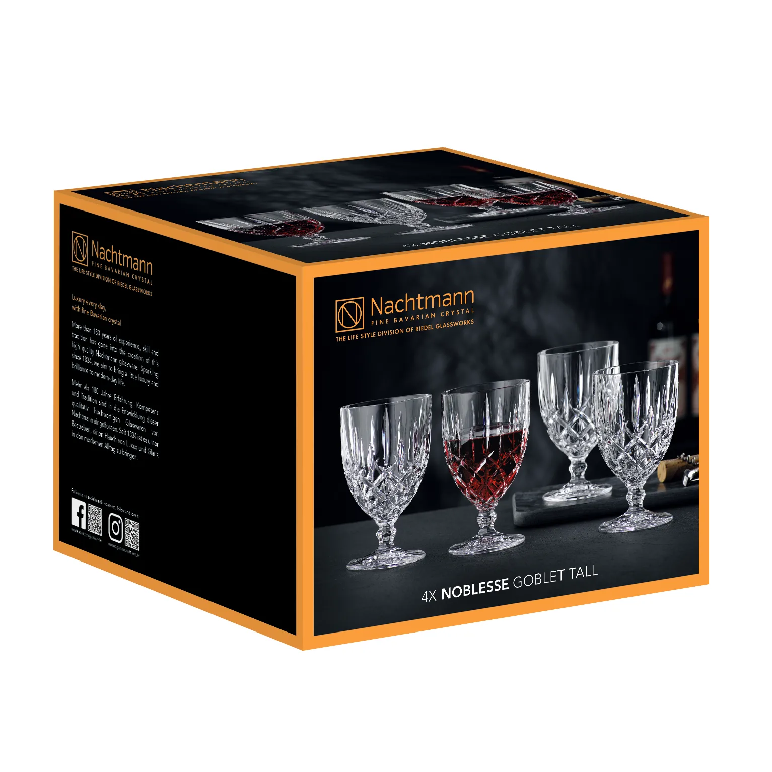 Noblesse带柄玻璃杯4件套, 透明款 Nachtmann