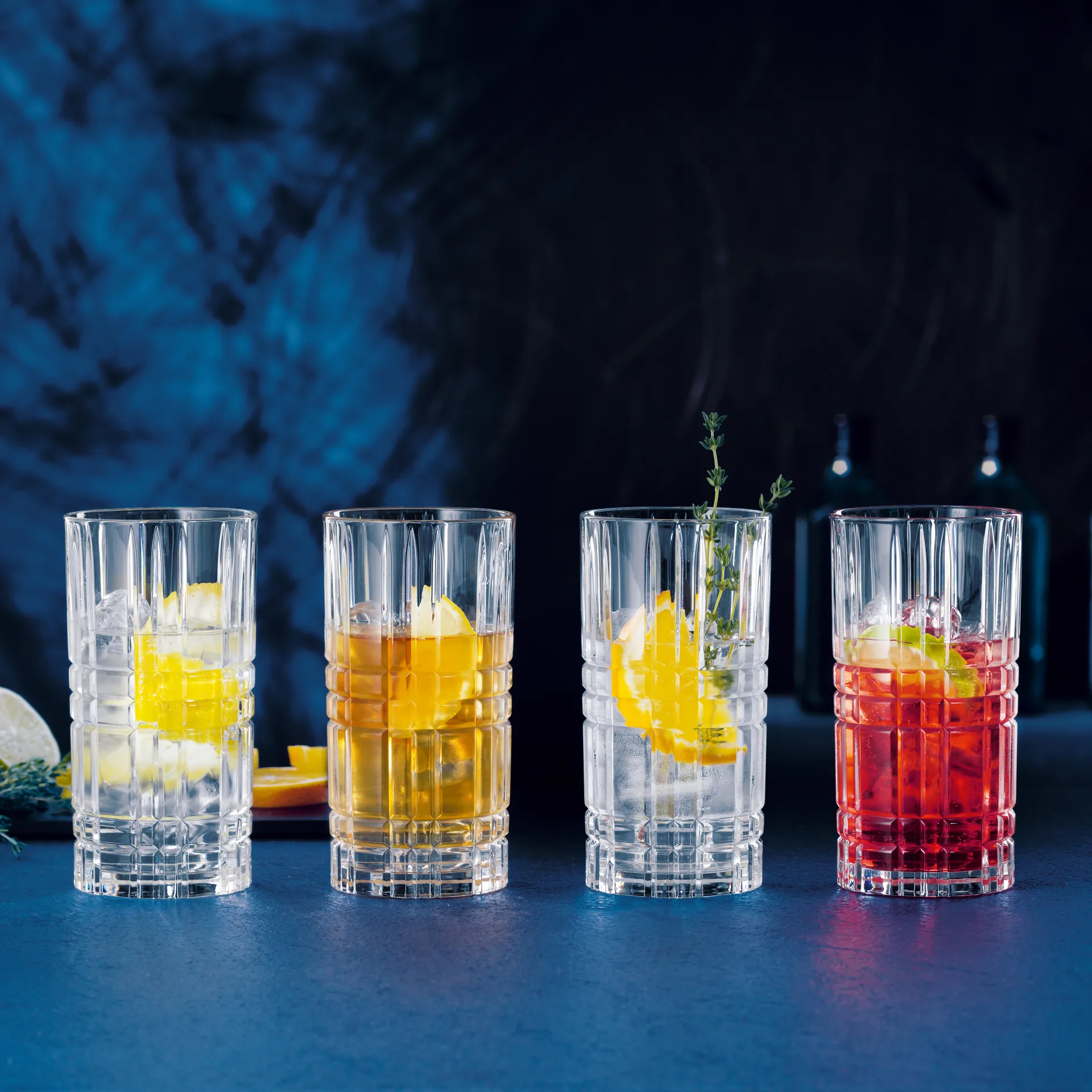 Square 玻璃高杯/威士忌洋酒杯 四件套装, 44 cl Nachtmann