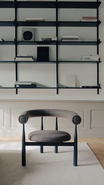 Bukowski Lounge 椅子 - 黑色, Wooly Plus 1008 - New Works