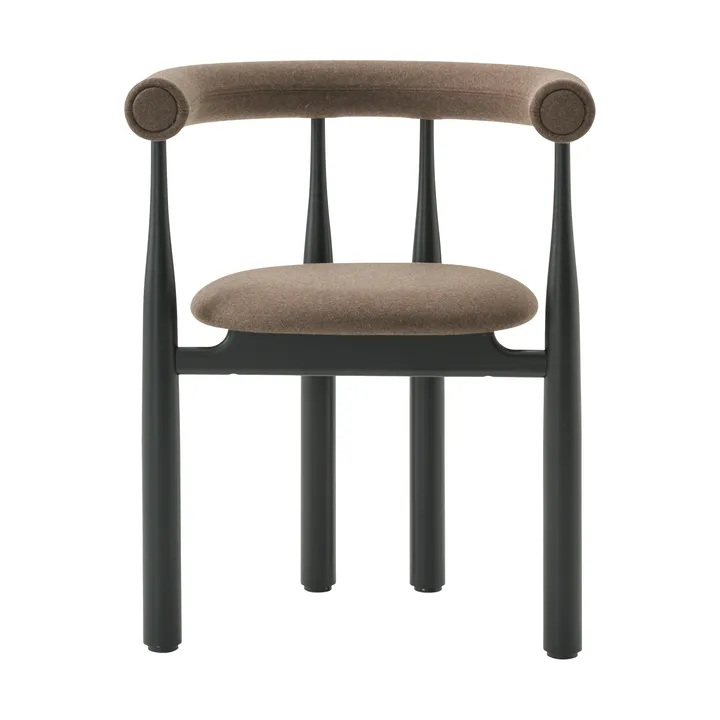 Bukowski upholstered 扶手椅 - 黑色, Wooly Plus 1008 - New Works