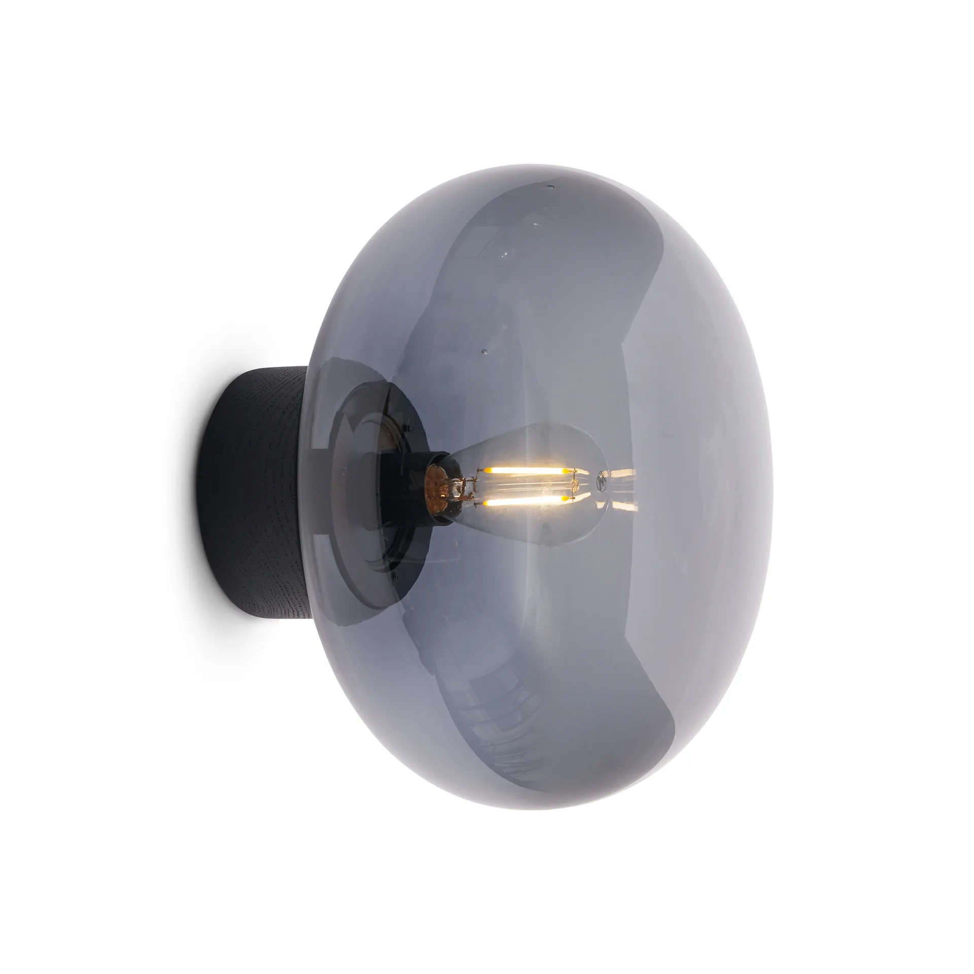 Karl-Johan 壁灯, 黑色 stained oak-smoked glass New Works