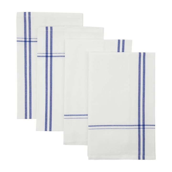 Amow fabric napkin 32x52 cm 四件套装 - 白色-蓝色 - Nicolas Vahé