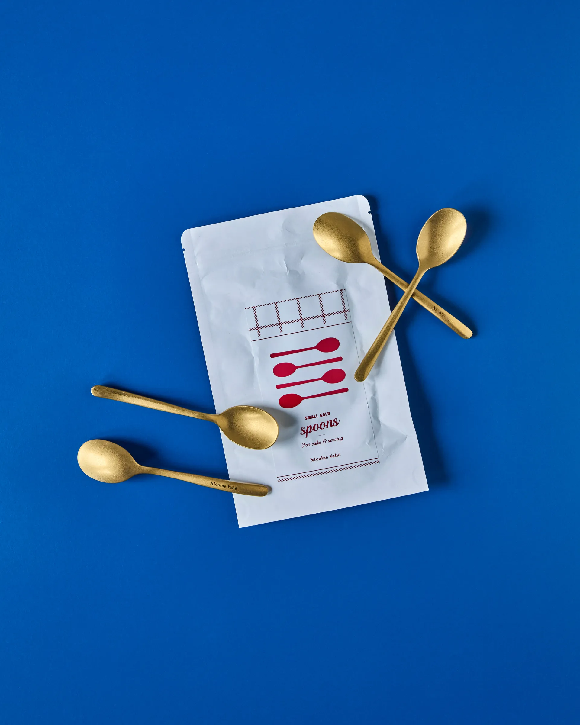 Nicolas Vahé 茶勺 四件套装, Antique 金色 finish Nicolas Vahé