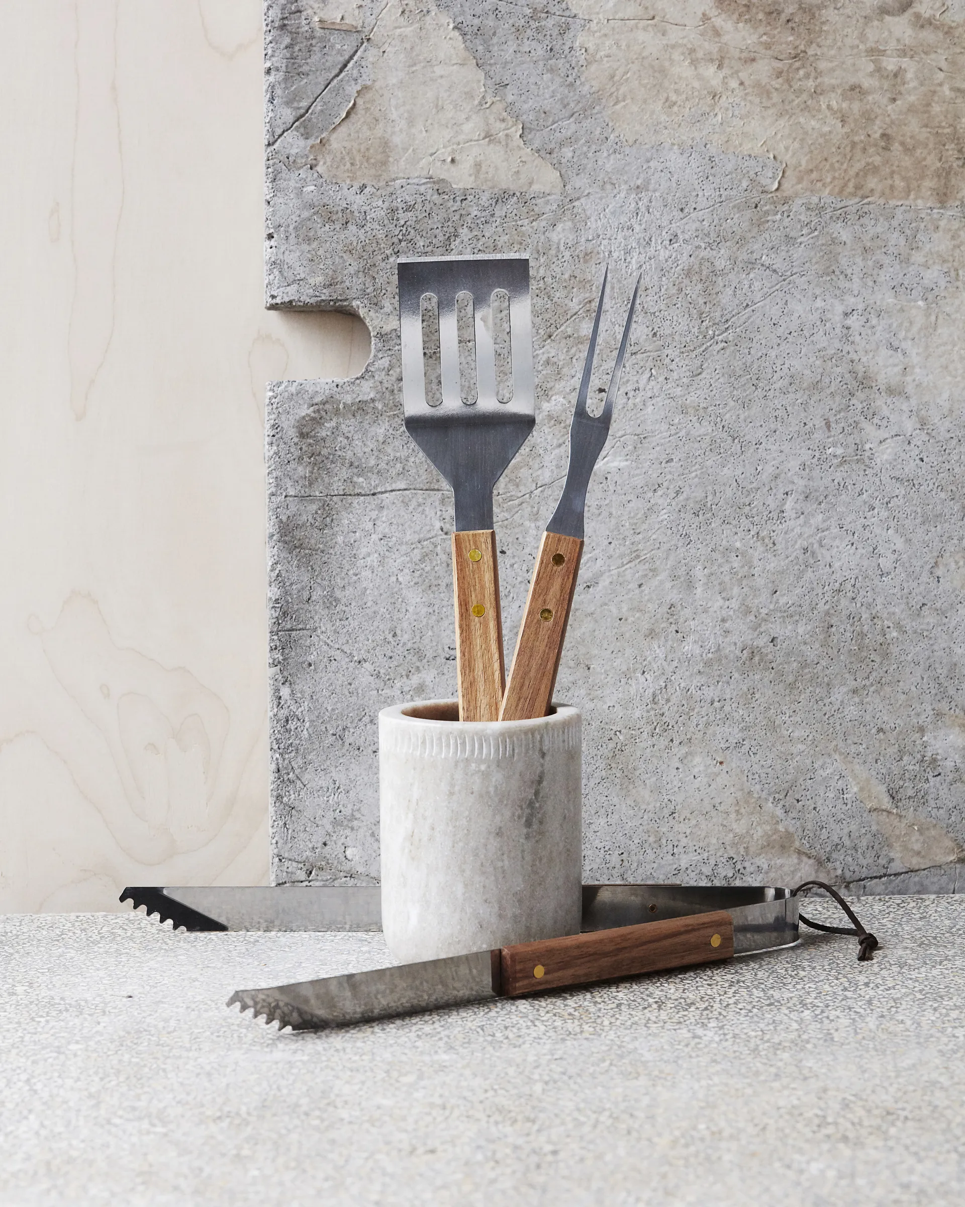 Nicolas Vahé BBQ grill set 3 pieces, 不锈钢-acacia Nicolas Vahé