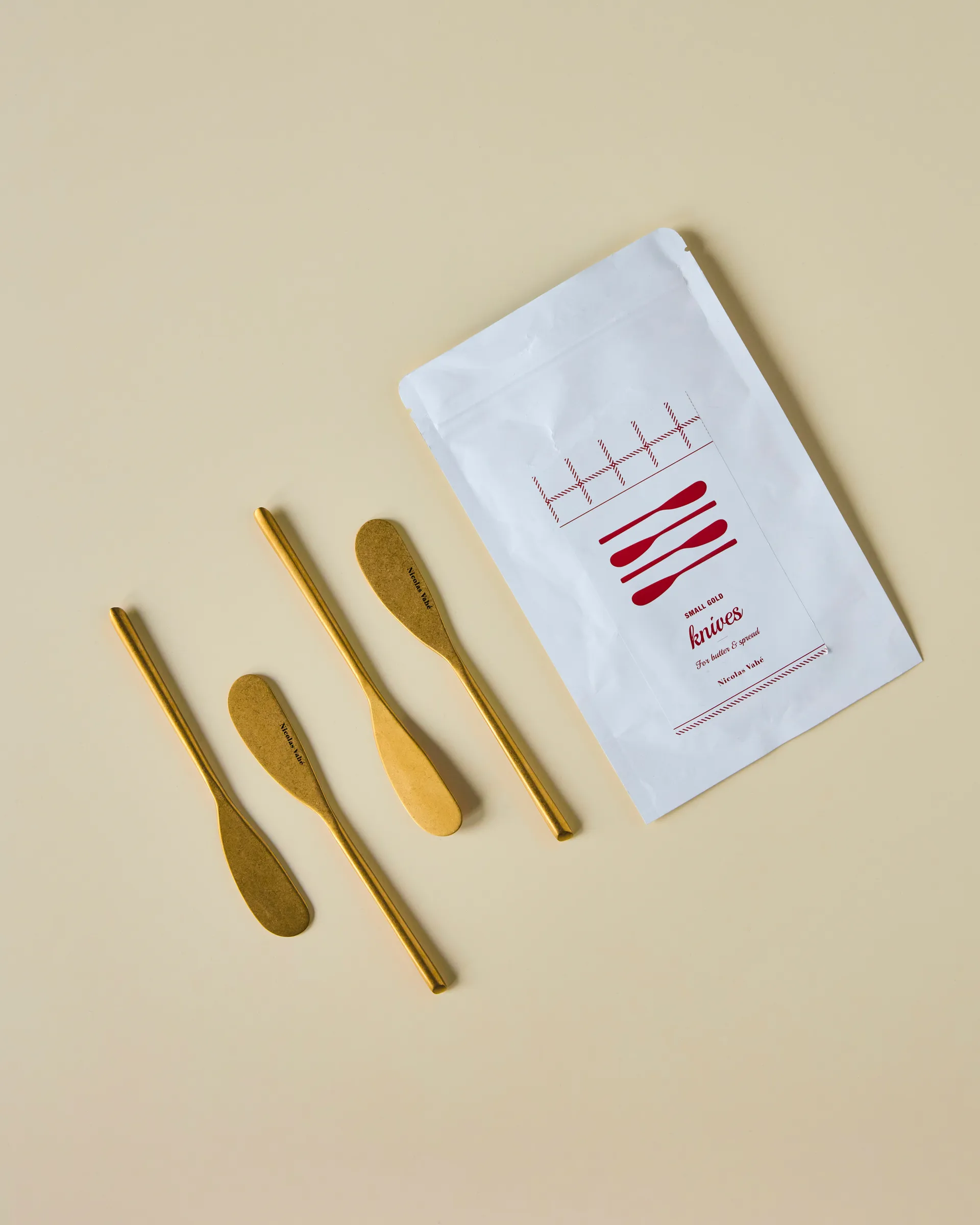 Nicolas Vahé butter 刀 四件套装, Antique 金色 finish Nicolas Vahé