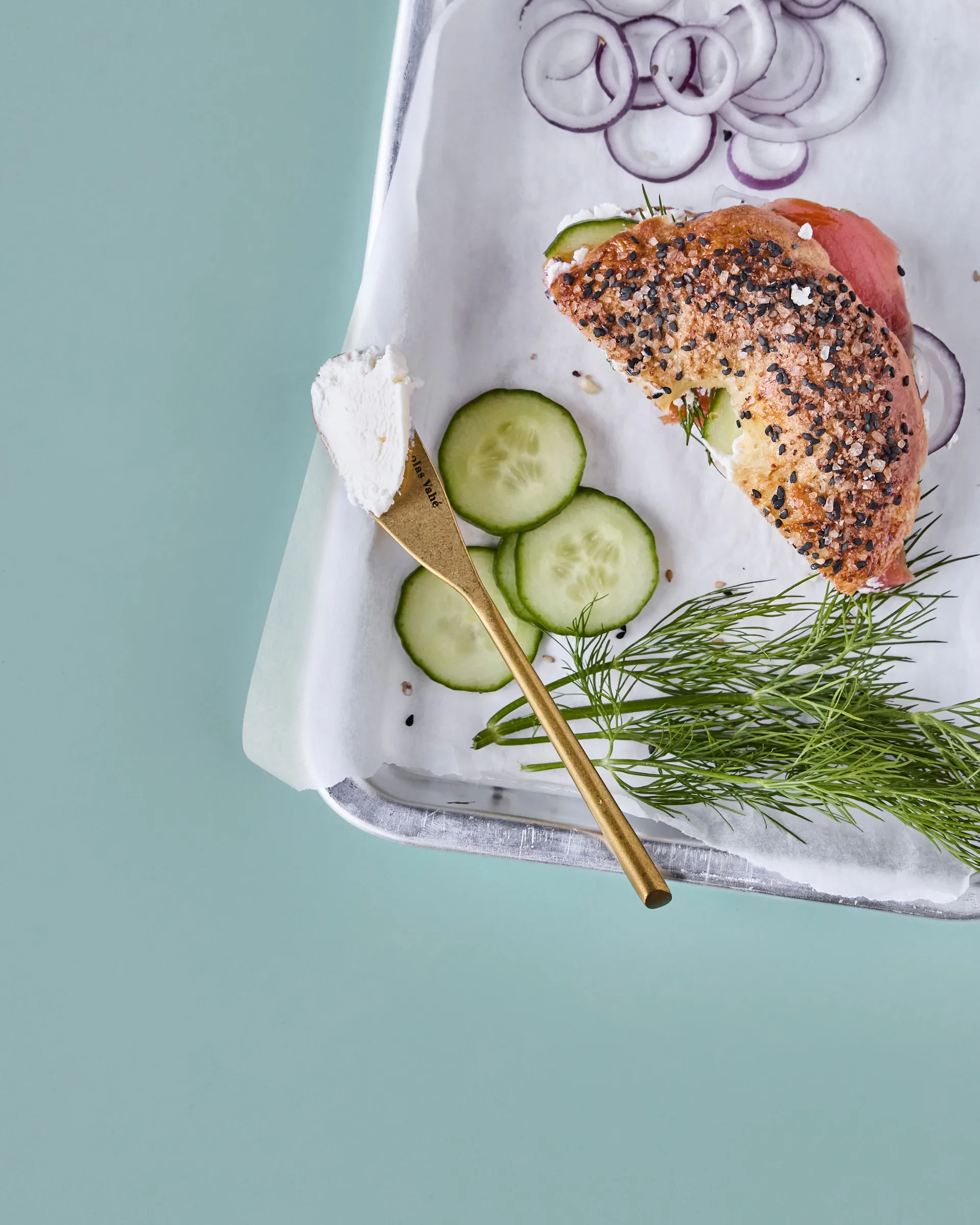 Nicolas Vahé butter 刀 四件套装, Antique 金色 finish Nicolas Vahé