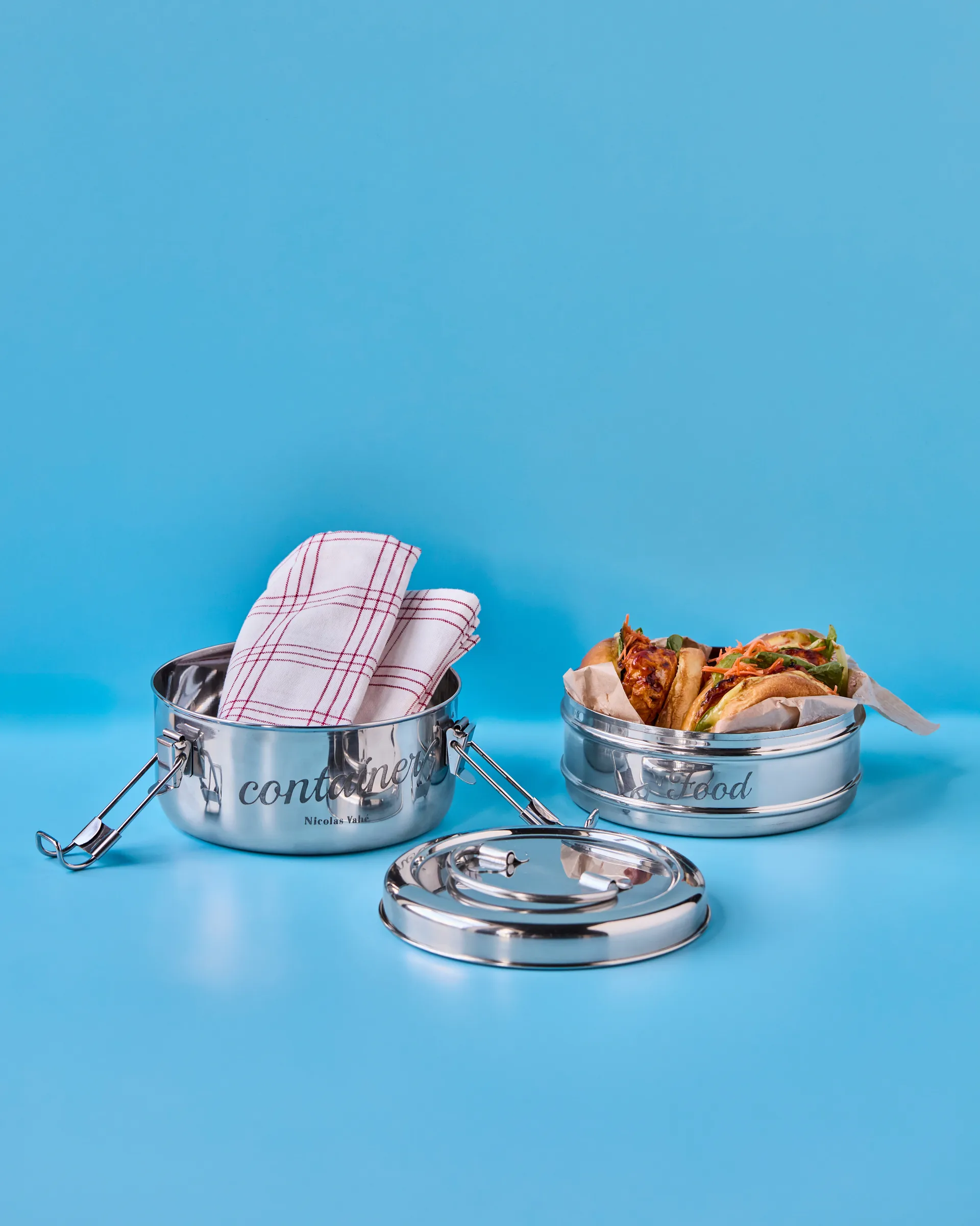 Nicolas Vahé lunchbox 2件, 银色 finish, Ø18 cm Nicolas Vahé