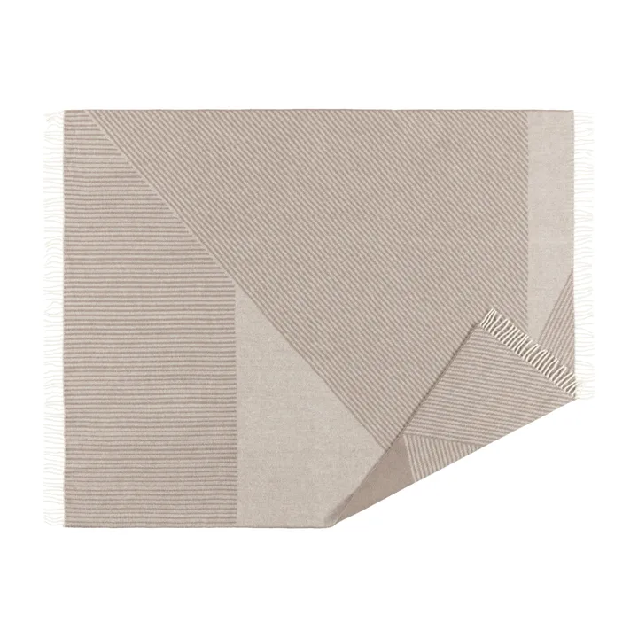 条纹羊毛披毯130x185cm - 米色 - NJRD