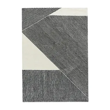 条纹天然白色羊毛地毯 - 170x240cm - NJRD