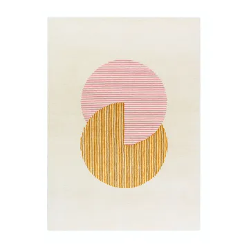 圆形粉色羊毛地毯 - 170x240cm - NJRD