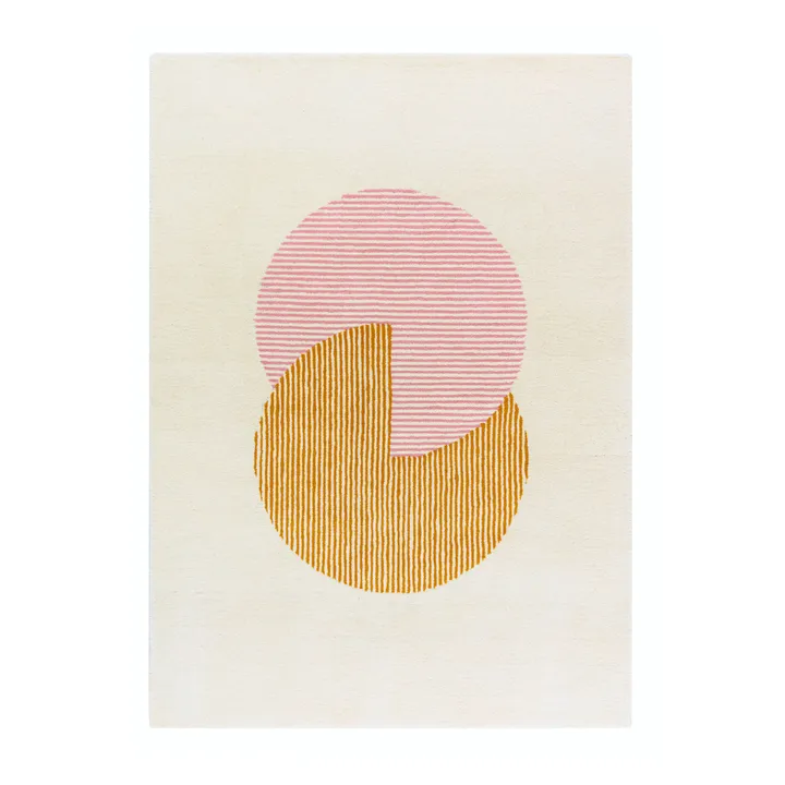 圆形粉色羊毛地毯 - 170x240cm - NJRD