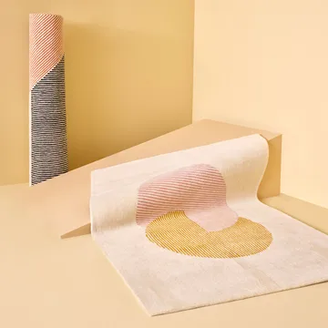 圆形粉色羊毛地毯 - 170x240cm - NJRD