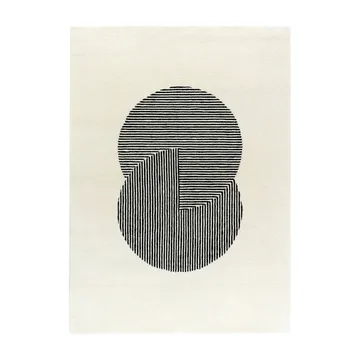 圆形天然白色羊毛地毯 - 170x240cm - NJRD